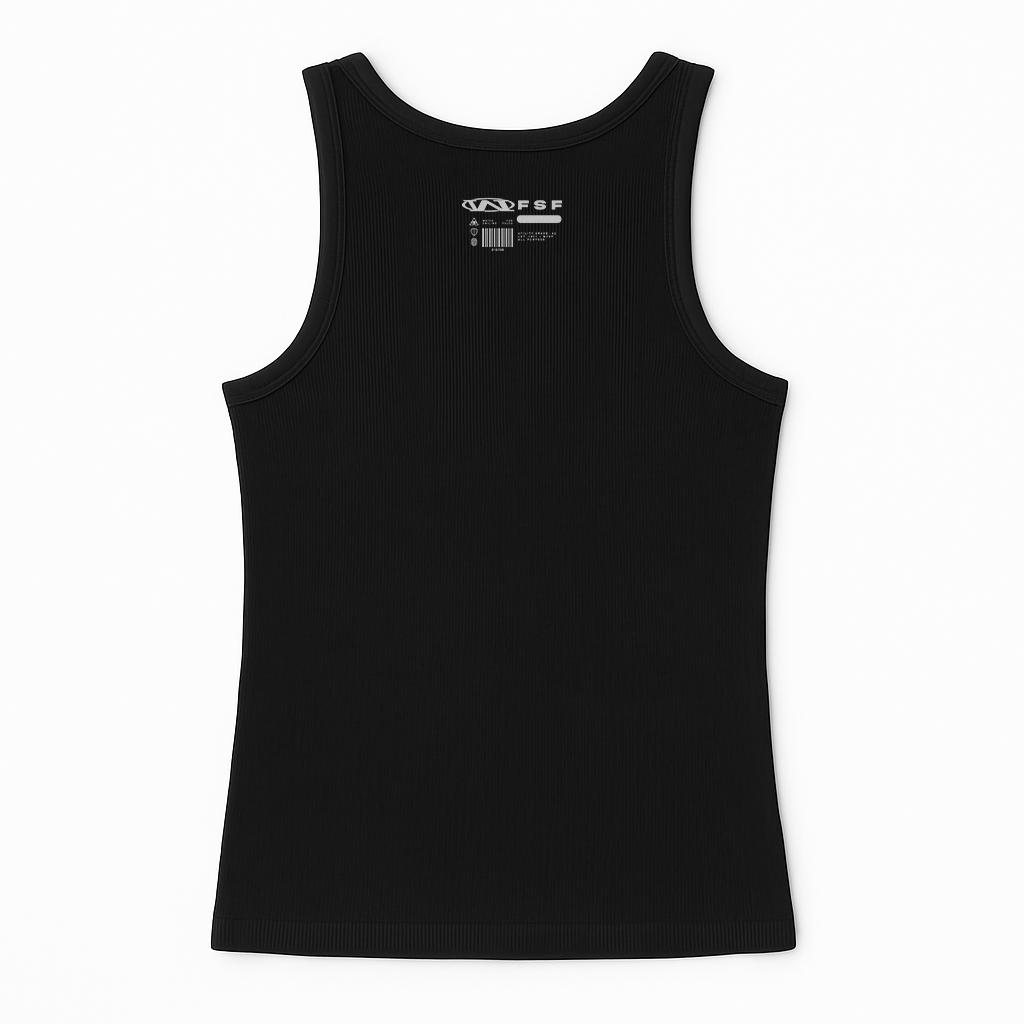 Ribbed Workwear Tank - Black