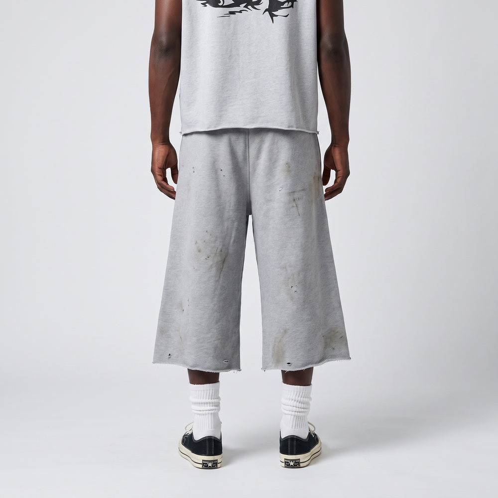 Grey Army Cutoff Shorts — view 3