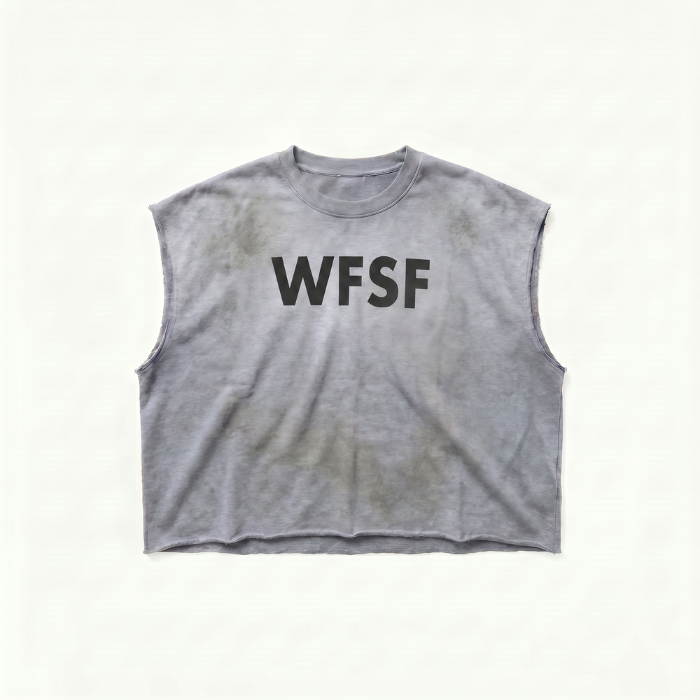 Grey Army Cutoff Top — view 1