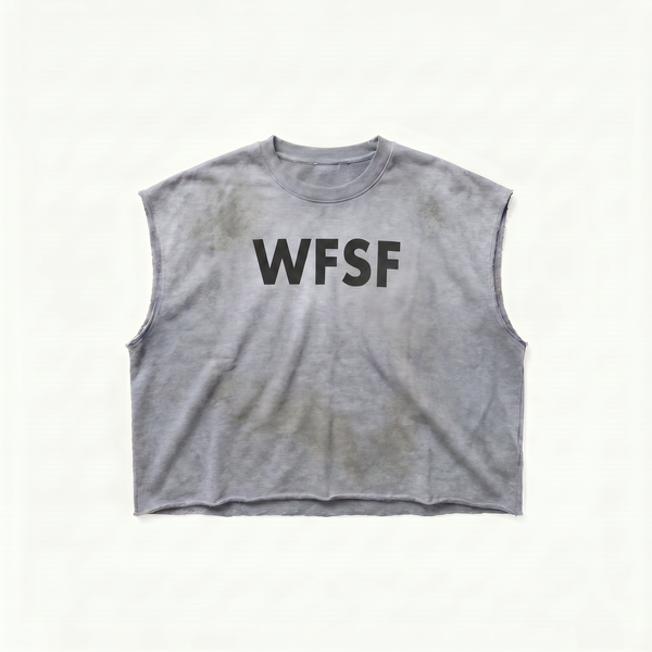 Grey Army Cutoff Top