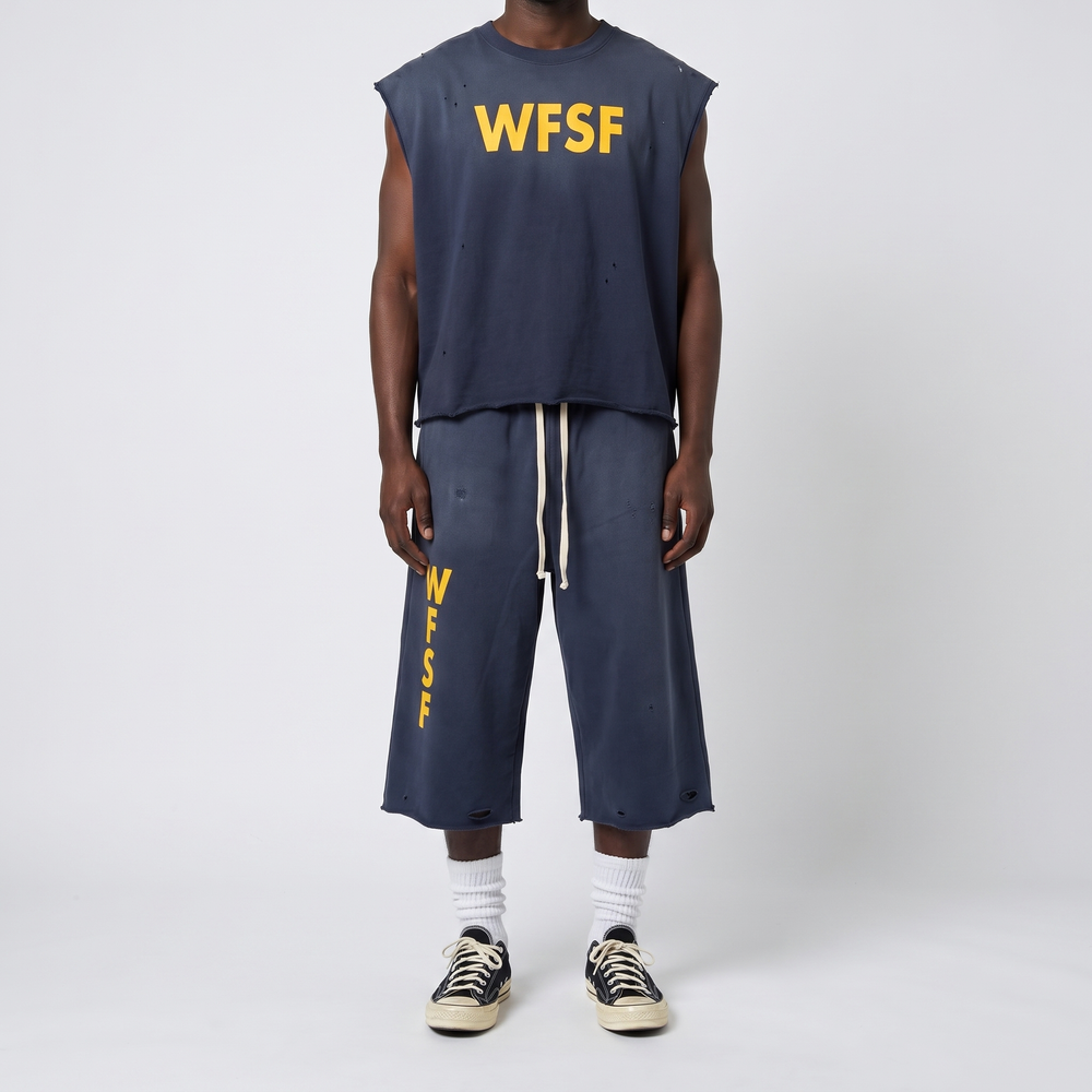 Navy Cutoff Shorts — view 2