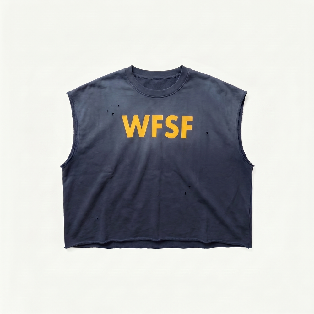 Navy Cutoff Top — view 1