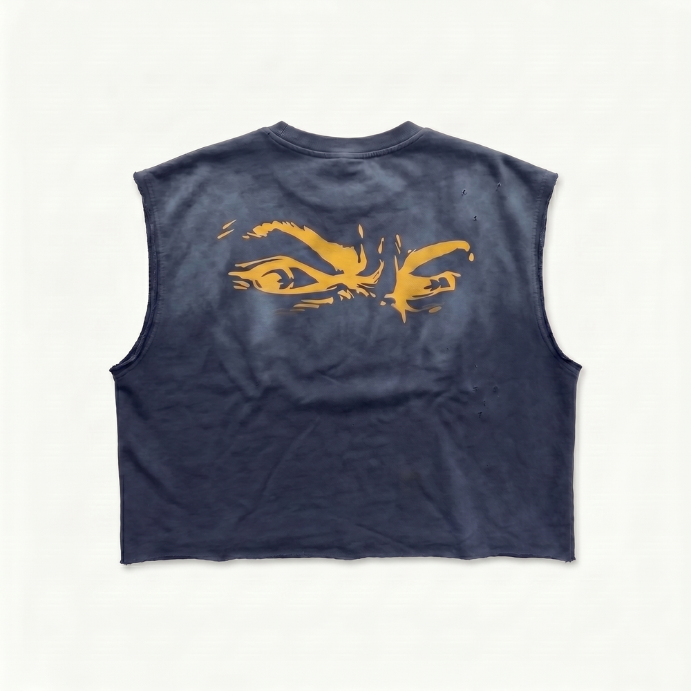 Navy Cutoff Top — view 2