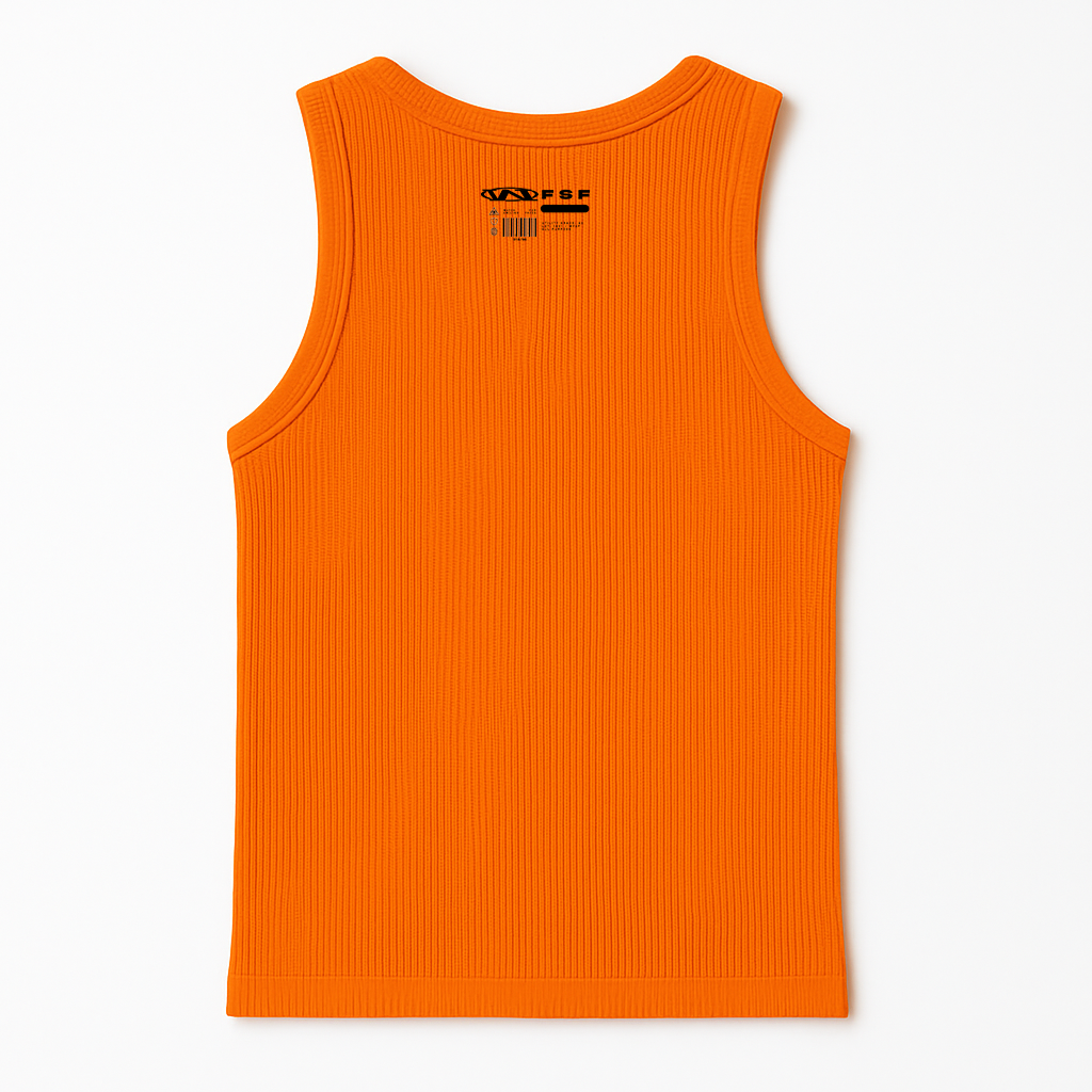 Ribbed Workwear Tank - Orange