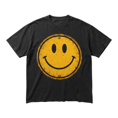 GARMENT 11 — SMILE SIGN DISTRESSED TEE