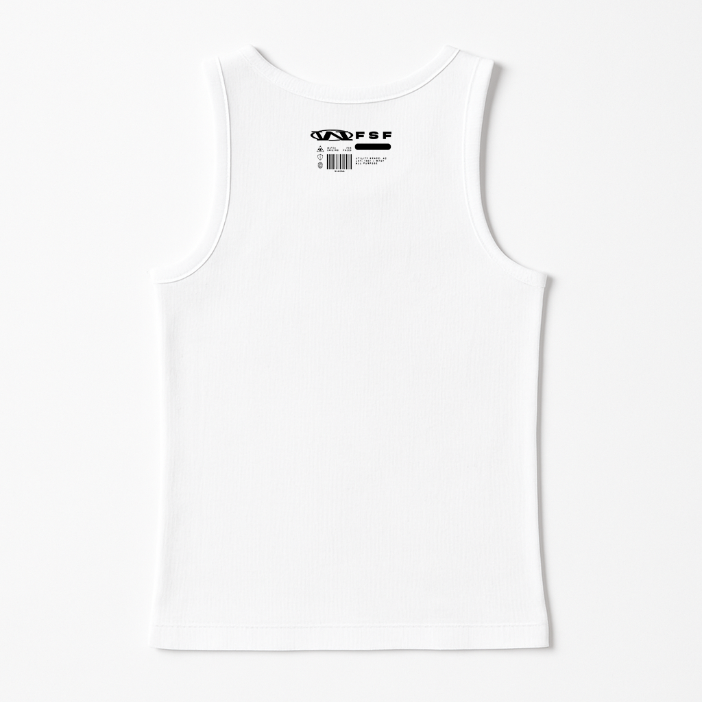 Ribbed Workwear Tank - White